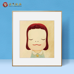 奈良美智梦游娃娃 潮流挂画儿童房卧室装饰画限量签名丝网版画