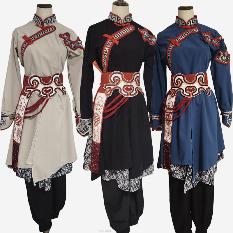 演出摆裙民族风男荷花奖走敖特尔奔腾蒙古舞蹈服装男装表演服舞台