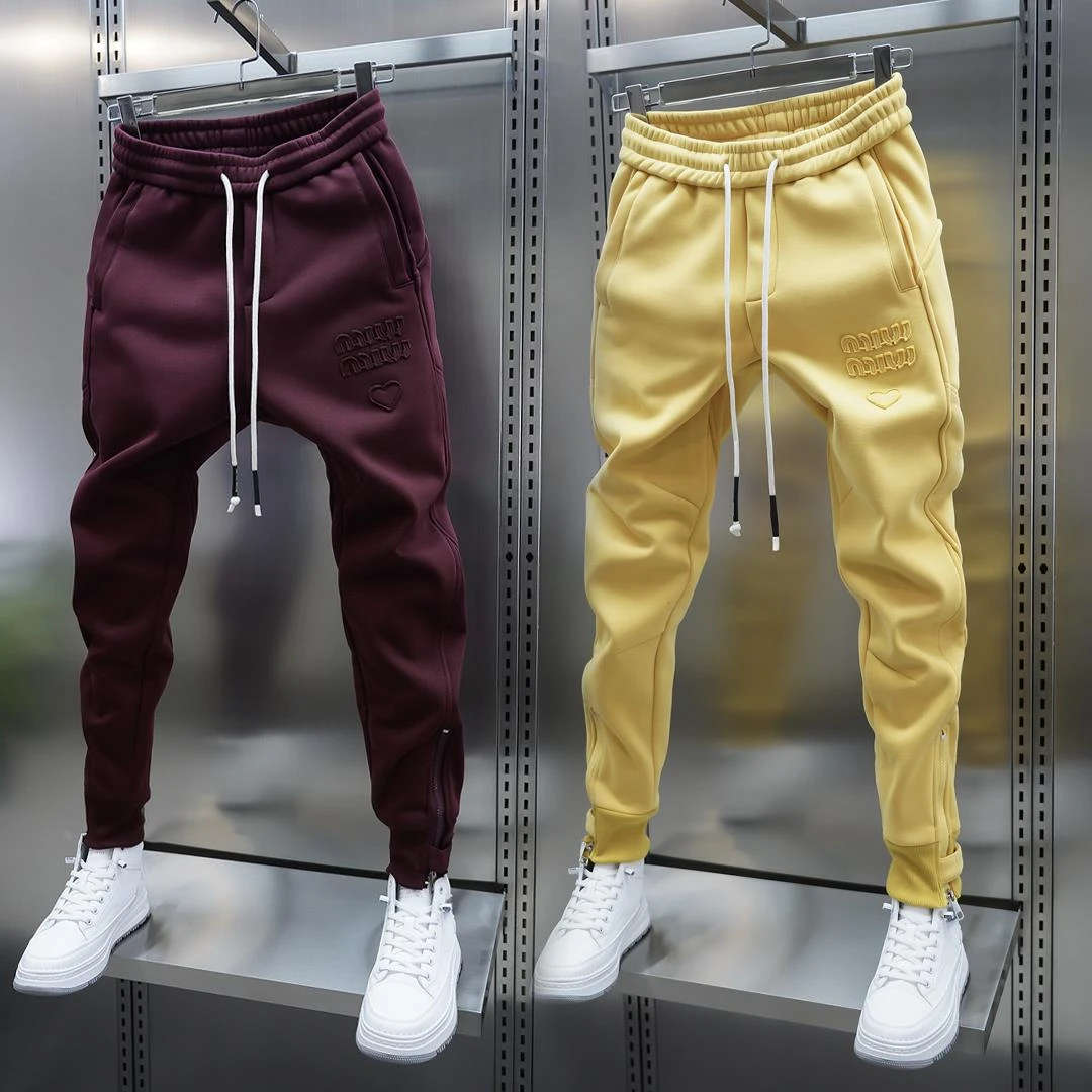 潮流男士纯色运动卫裤简约加绒保暖束脚哈伦裤弹力松紧腰小脚裤男,男装,卫裤,淘宝优惠券,粉丝福利购,淘宝优惠卷