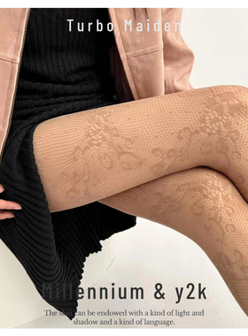 复古提花性感y2辣妹古早风轻亚网眼丝袜薄款叠穿废土千禧打底裤袜