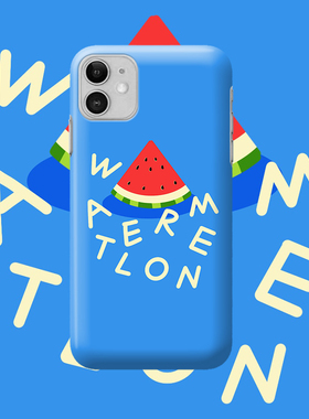 ins水果插画西瓜手机壳适用于苹果12/13菲林硬壳iphone14pro硅胶软壳nova11/小米13四包亮面三星S22进口涂层