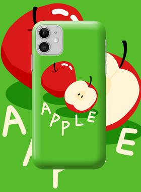 ins水果插画appale手机壳适用于苹果13/14菲林硬壳iphone12硅胶软华为mate40/mate50四包亮面三星S21进口涂层