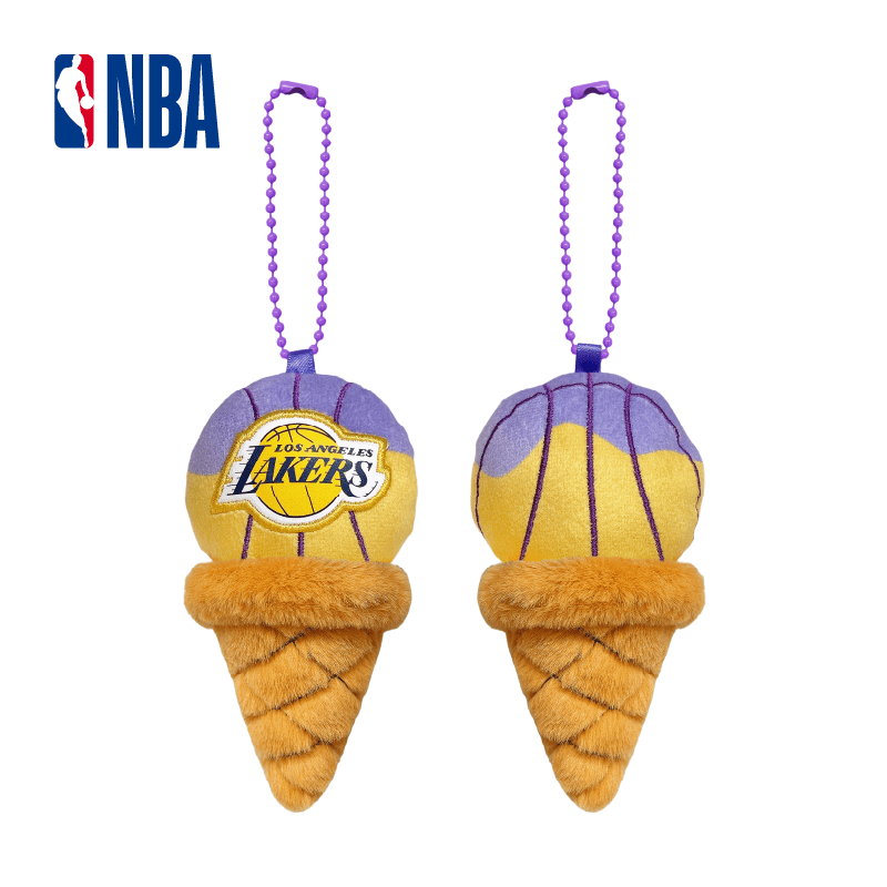 NBA球队美食系列之冰淇淋毛绒挂饰勇士湖人火箭独行侠篮球周边