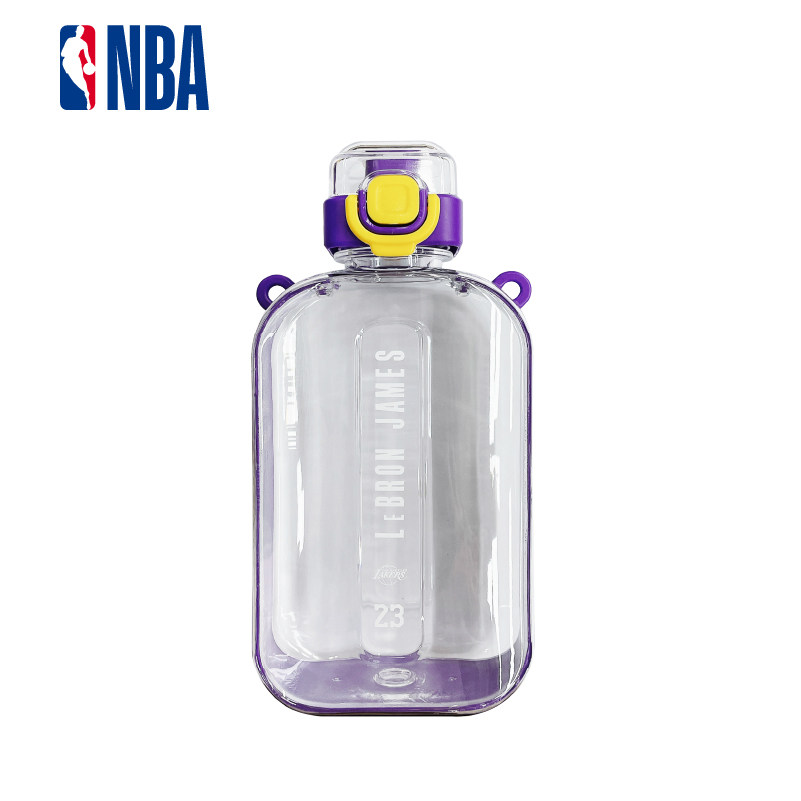 NBA球星透明扁水壶库里塔图姆詹姆斯大容量水杯运动水壶750ml