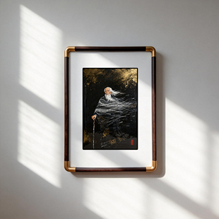 书房茶室道家装 道法自然瓷板画 饰画 景德镇陶瓷新中式 四九艺社