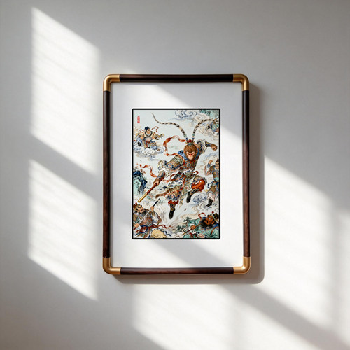 四九艺社 新中式齐天大圣闹天宫瓷板画 孙悟空西游记客厅装饰画