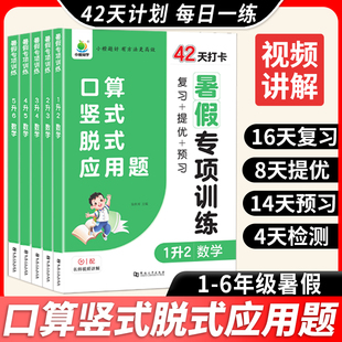 脱式 暑假口算一升二升三升四升五升六年级暑假专项训练一二三四五六年级下册数学口算题卡竖式 应用题计算题强化训练暑假衔接作业