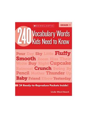 240 Vocabulary Words Kids Need to Know: Grade 1: 24 Ready-To-Reproduce Packets Inside! Beech  Linda 著 进口原版-工具书
