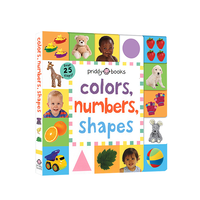 英文原版 颜色数字与形状翻翻书 Lift-the-Flap Colors Numbers Shapes儿童绘本英语启蒙事物认知 图画图解 亲子互动 单词学习书