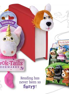 【校园】英国IF动物书签新款毛绒公仔玩偶书夹 童趣文具礼品少儿礼物学生可爱卡通女生 文创