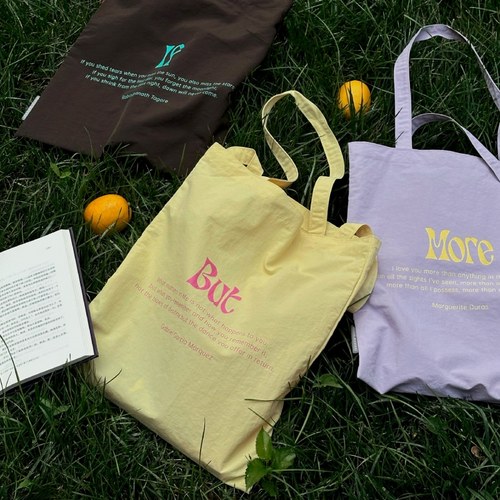 人生开挂 情绪急救包单肩包布包黄色紫色棕色尼龙包夏季文艺