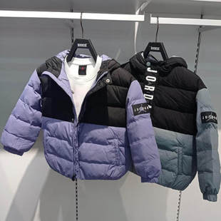 JORDAN 儿童三防连帽羽绒服2025冬新潮酷时尚运动户外套JD2542051