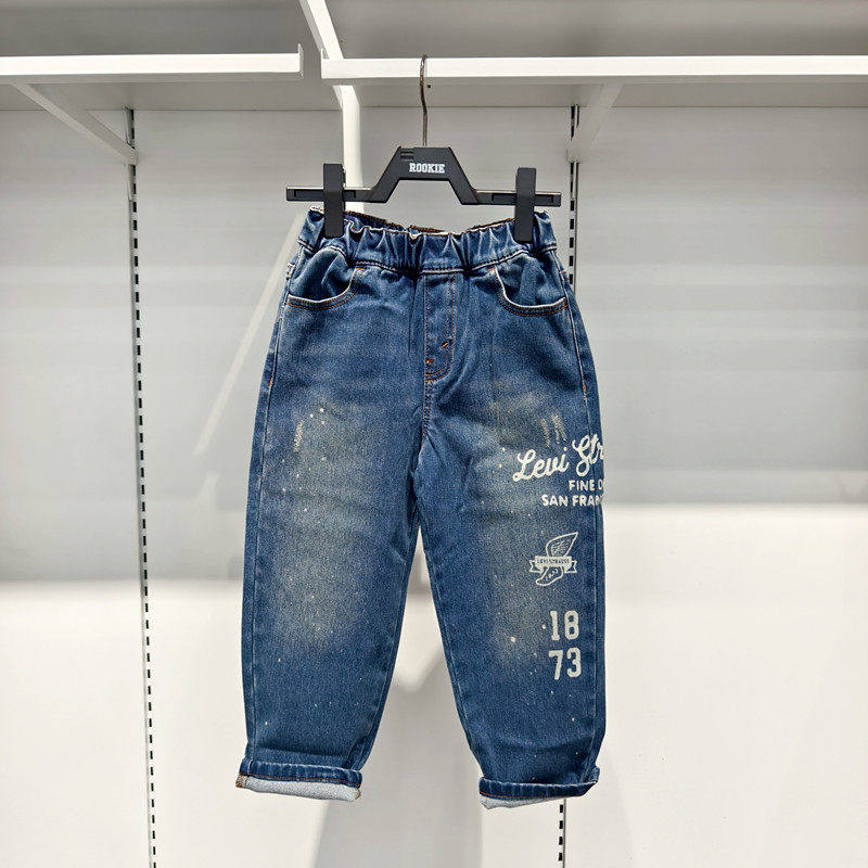 Levi's李维斯春秋新款男童时尚百搭休闲牛仔薄绒长裤LV2542164