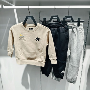 匡威童装套头圆领无帽加绒卫衣秋冬时尚百搭撞色套头衫 CV2442015