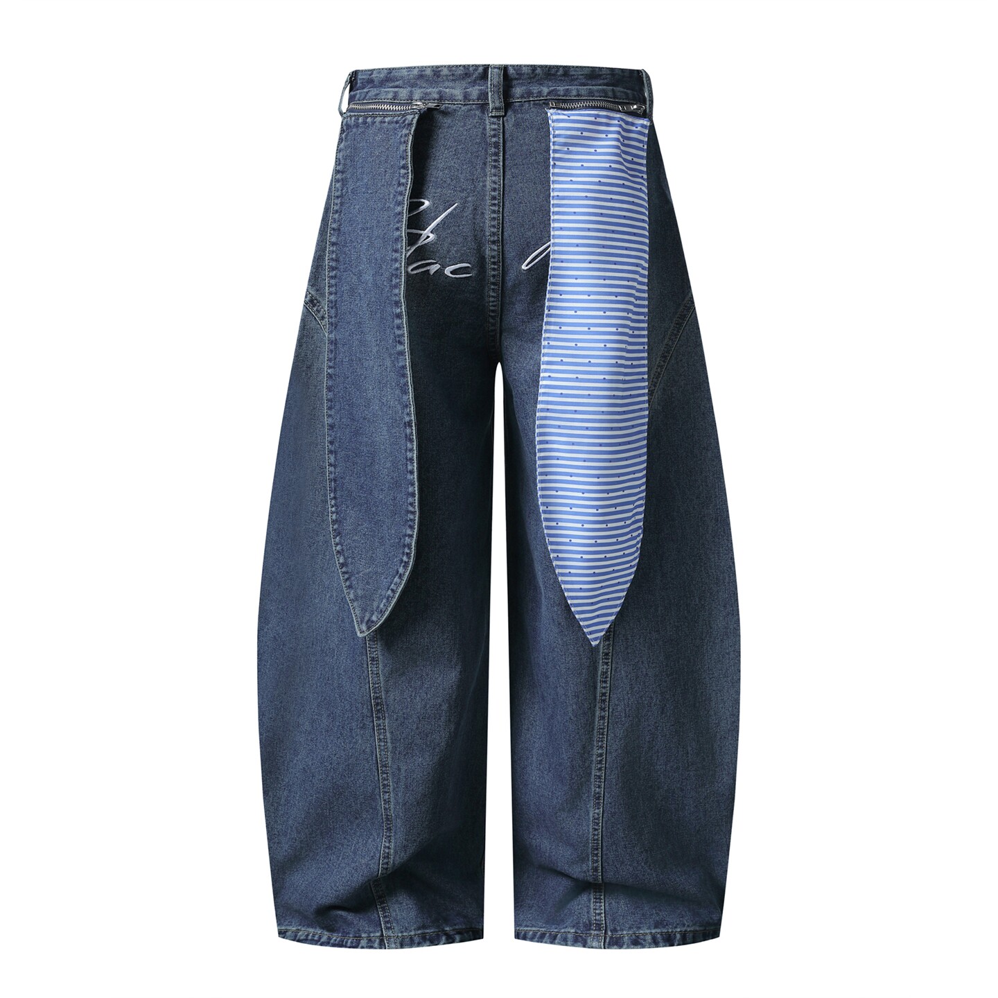MoCreation 美式设计感牛仔裤女夏季情侣宽松显瘦阔腿长裤休闲裤