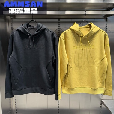 迪桑特DESCENTE男款简约舒适LOGO百搭连帽卫衣套头衫D5131EHT50