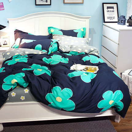 皮尔卡丹纯棉四件套全棉套件1.5米1.8m床上用品三件套床单人被套+