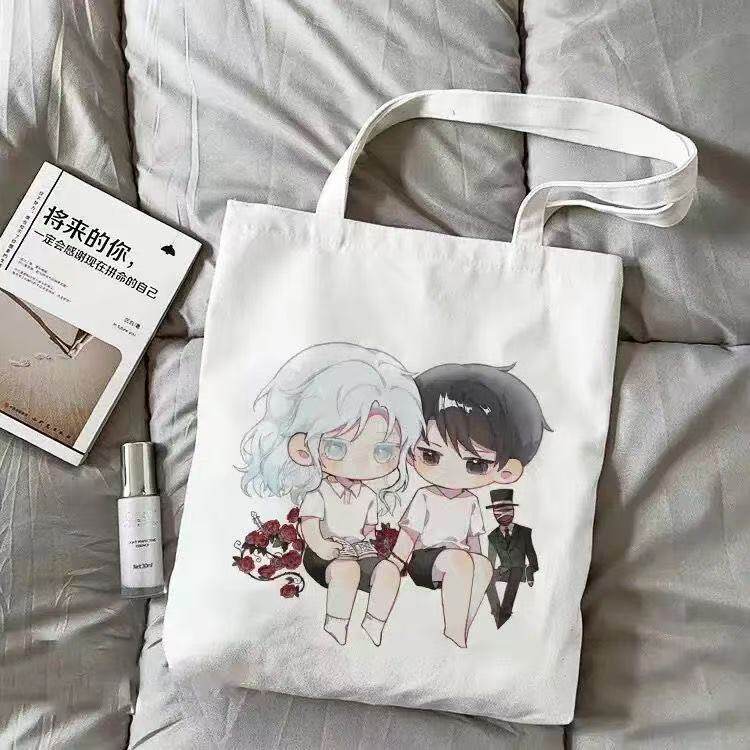 韩漫周一的救星帆布包百搭单肩包学生外出手提袋高颜值大容量便携