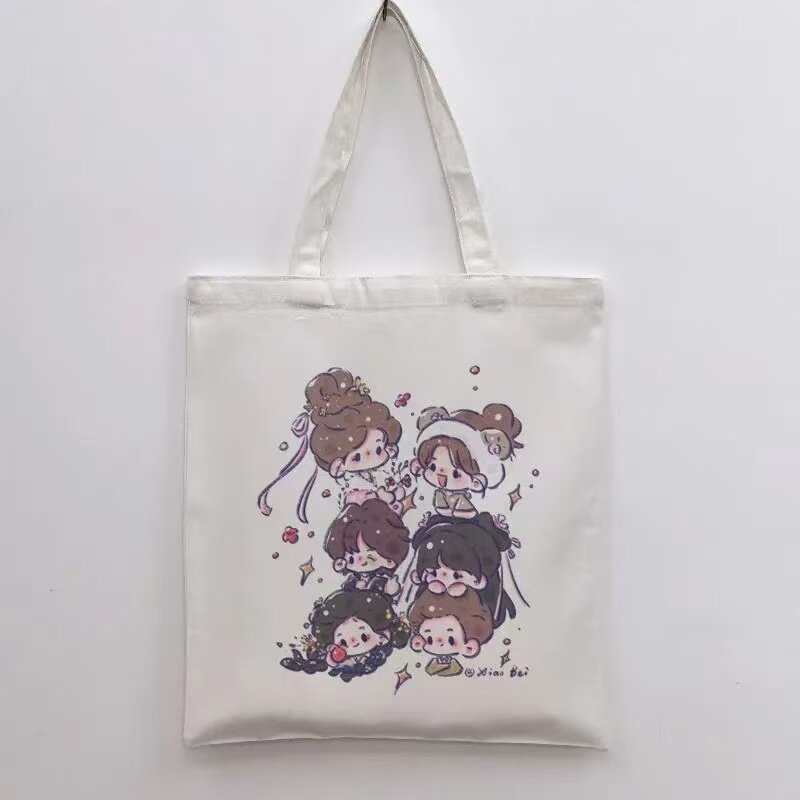 白鹿可爱周边同款帆布袋明星购物袋子学生手提袋女生单肩包大容量