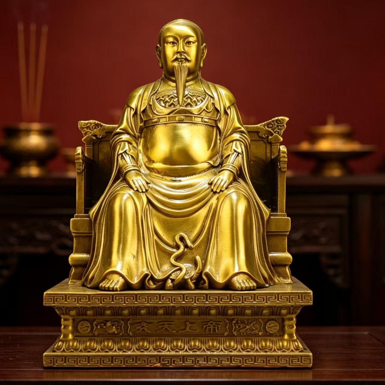 铜玄天上帝摆件真武大帝铜像玄武大帝武当山玄武神桌面金殿祖师爷