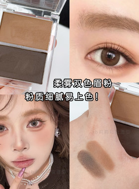 眉粉盘浅棕色深咖色双色芮丽芮拉自然防水防汗化妆师专用上色打底