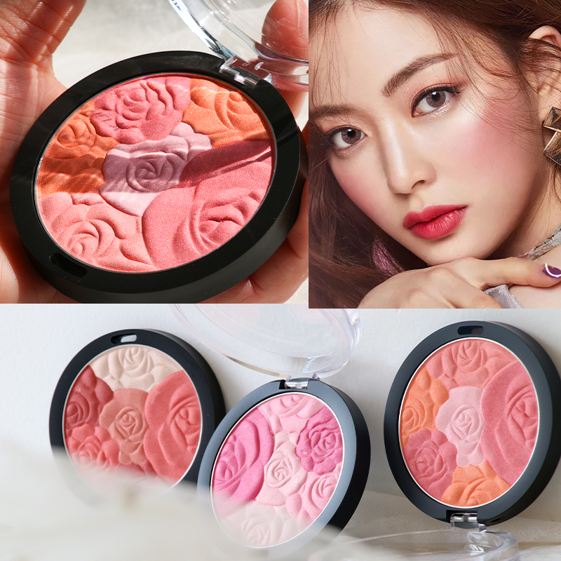 粉饼自然裸妆浮雕组合花瓣腮红