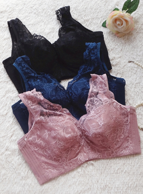 薄杯全罩杯上托防下垂大胸显小收副乳背心式文胸 有钢圈C D E F杯