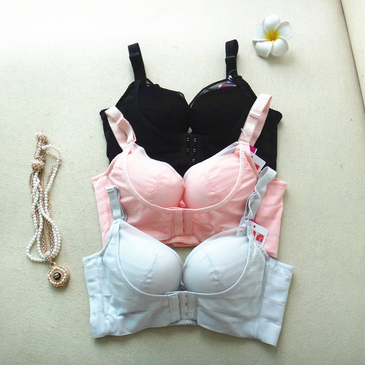 前3排扣聚拢深v调整型文胸 精油水袋上薄下厚裹胸抹胸内衣75a 75b