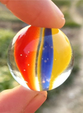 16MM25MM怀旧三色玻璃球弹珠鱼缸游戏装饰玻璃溜溜波子波珠玻璃珠