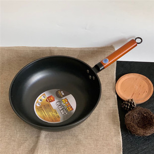 东郎老铁锅精铁锅不易沾炒菜锅不易生锈炒锅加厚无涂层炒勺加厚28