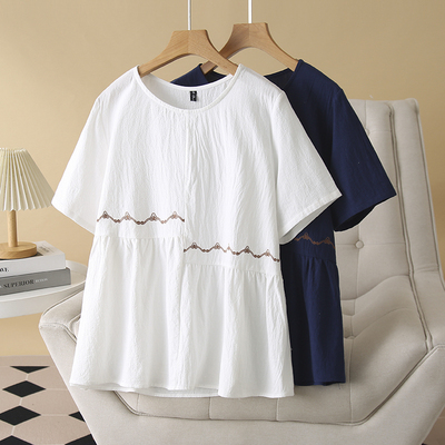 2025夏季新款大码宽松遮肚T恤