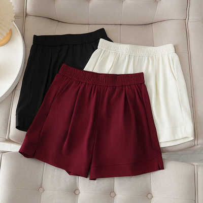 大码洋气高腰开叉短裤休闲裤