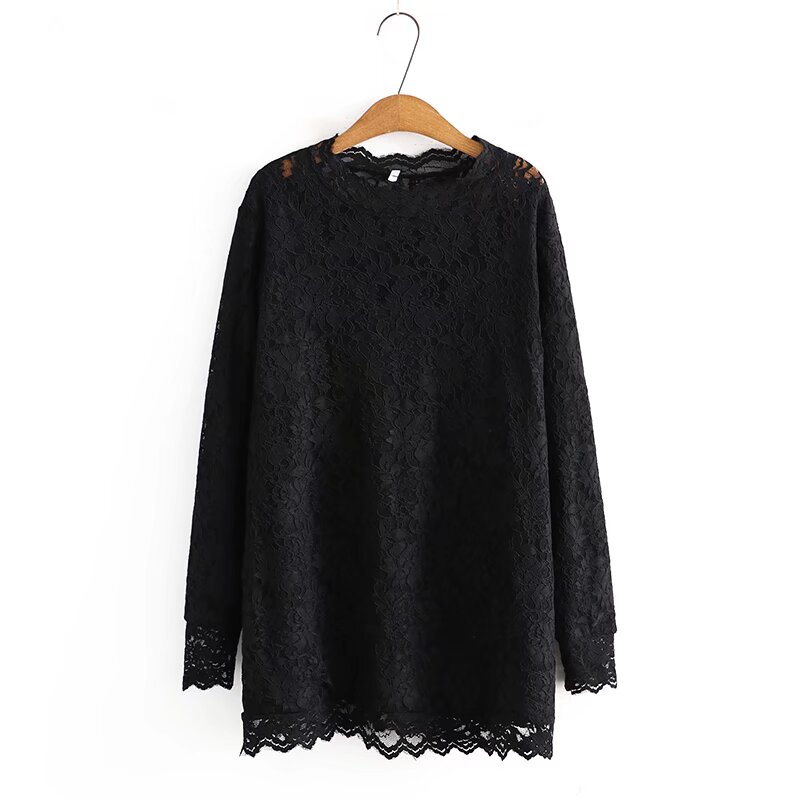 大码女装打底衫2023秋冬季韩版新款胖mm蕾丝加绒加厚300斤蕾丝T恤