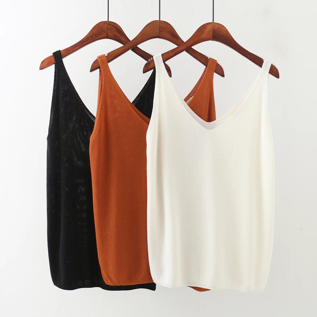 纯色大码纯色工字型百搭背心