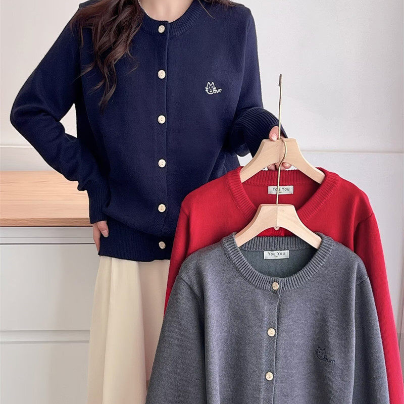 大码女装胖mm小猫刺绣软糯针织毛衣外套秋冬遮肚子显瘦开衫上衣,女装/女士精品,毛针织衫,淘宝优惠券,粉丝福利购,淘宝优惠卷