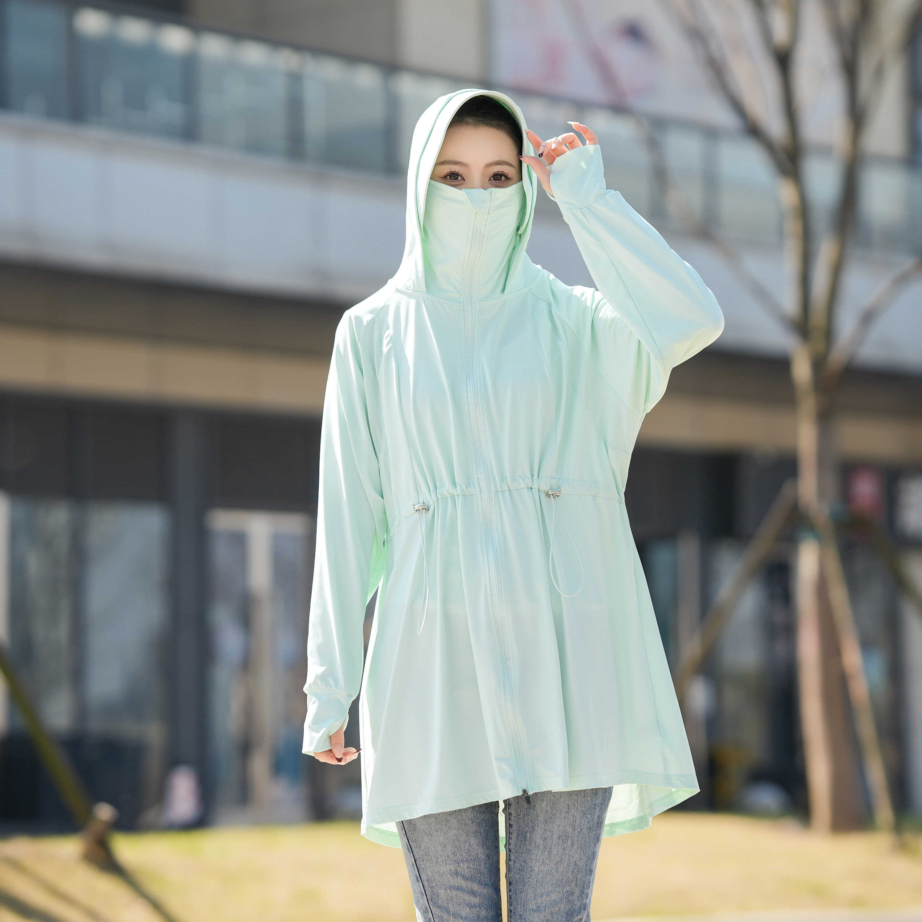 防紫外线外套大码中长款