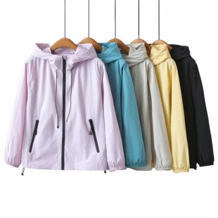 新款 2025夏装 休闲连帽防晒衣女宽松显瘦胖mm夹克外套上衣 女装 大码