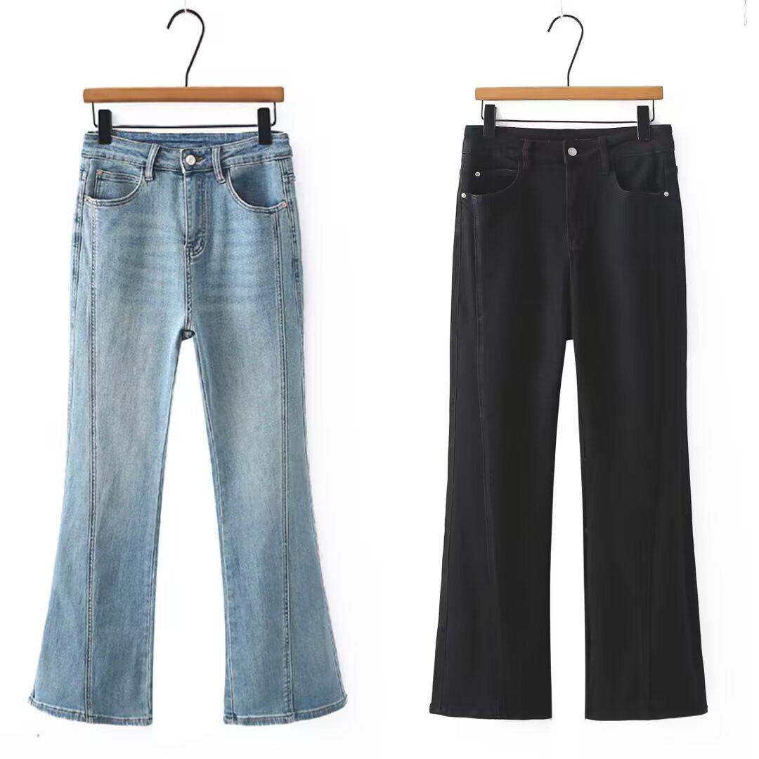 大码女装牛仔裤女春秋2025年新款直筒高腰宽松阔腿裤大码胖mm裤子