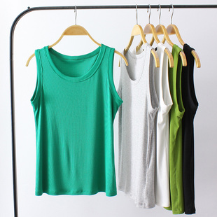 打底衫 圆领内搭上衣胖MM百搭纯色大码 无袖 莫代尔吊带背心女夏季