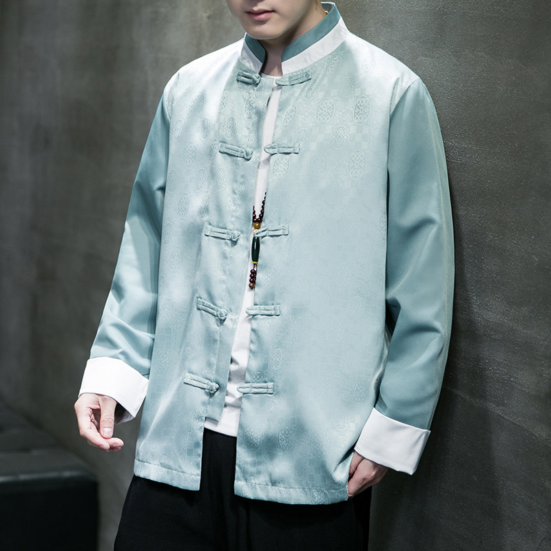 2024秋冬风男装拼接复古中式唐装汉服夹克外套C229/Y727/P90,男装夹克,电商C229