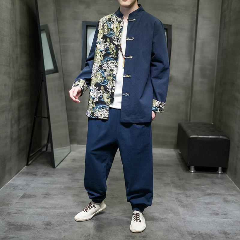 2024秋冬风男装复古中式唐装汉服套装两件套C229/TZ334/P105,男装休闲套装,电商C229