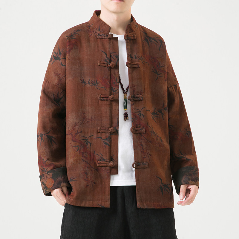 2024秋冬风男装棉麻盘扣大码唐装汉服夹克外套C229/Y768/P100,男装夹克,电商C229