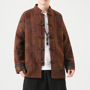 2024秋冬风男装中式盘扣棉麻唐装汉服夹克外套C229/Y768/P100图片