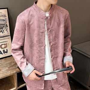 2025秋风男装鹿皮绒唐装汉服套装两件套大码C229-TZ363-P160图片