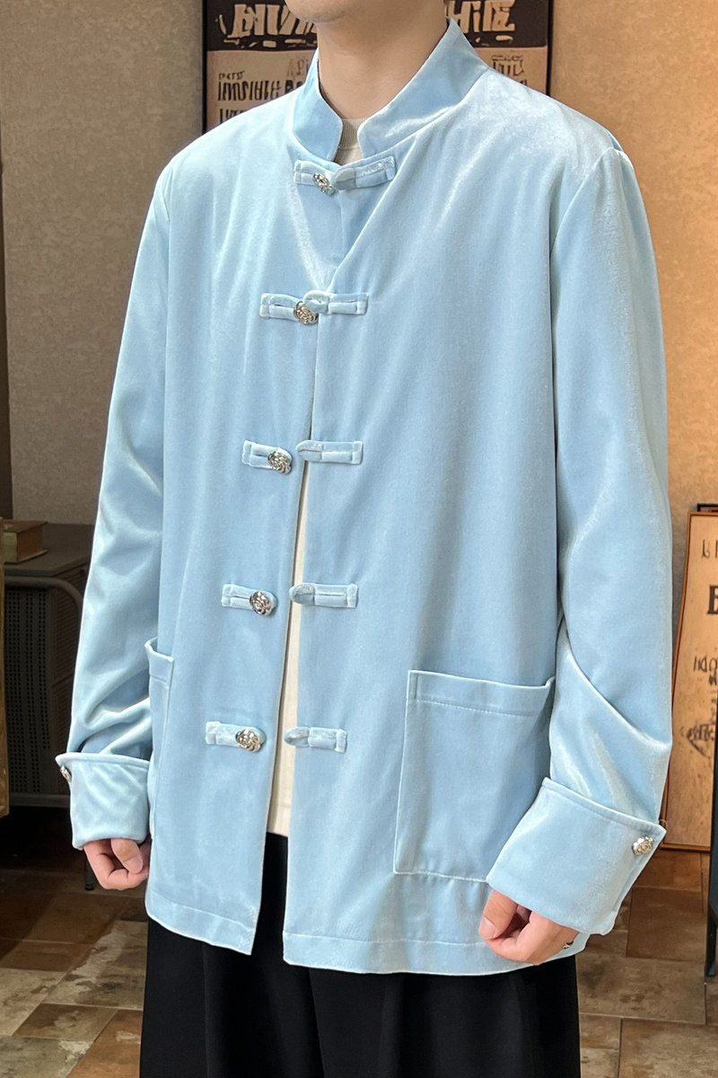 2025秋冬风男装丽丝绒唐装汉服夹克外套大码C229-Y1121-P120,男装夹克,电商C229