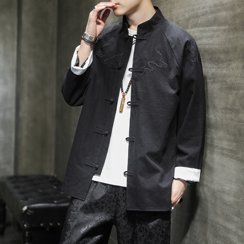 2024秋冬风男装刺绣汉服中式夹克外套中式唐装C229/Y36/P80图片