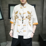 2023春夏风男装龙刺绣唐装汉服夹克外套衬衫C229/Y656/P60，男装衬衫，电商C229