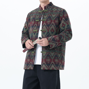 2025秋风男装毛呢中式复古唐装汉服夹克外套C229-Y1119-P125图片