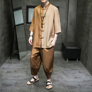 2024夏季风复古中式唐装汉服短袖套装两件套C229/TZ344/P85图片