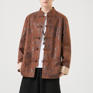 2024秋风男装鹿皮绒复古中式唐装汉服夹克外套C229/Y757/P105图片